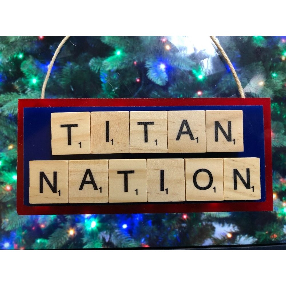 Titan Nation Tennessee Titans Christmas Ornament Scrabble Tiles
